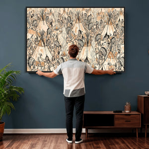 Native American Indian Wall Art Canvas Print - Abstract