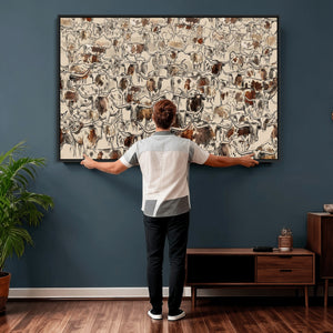 Abstract Longhorn Wall Art Canvas Print - Farm Animal