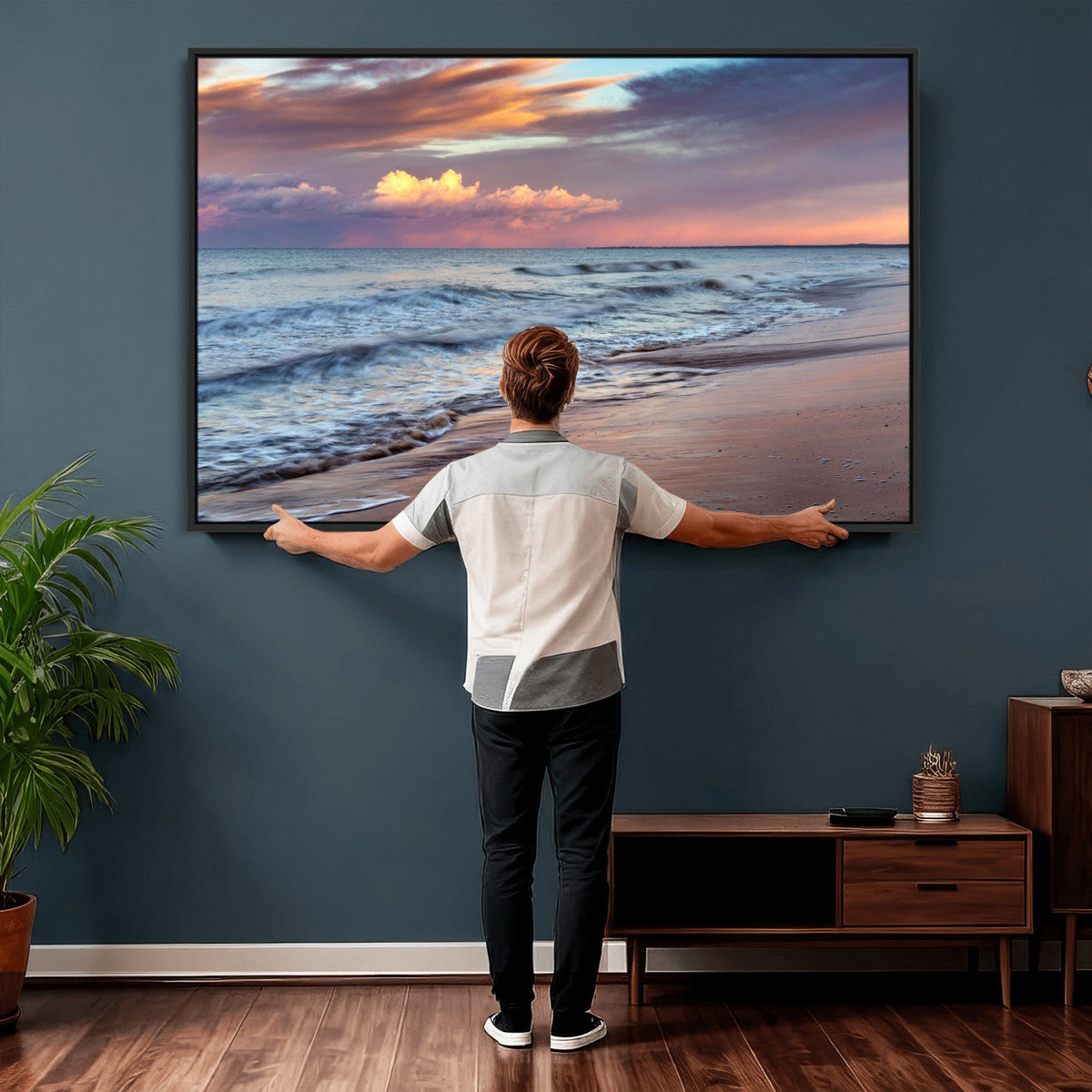 Ocean Sunset Wall Art Canvas Print – Coastal Beach
