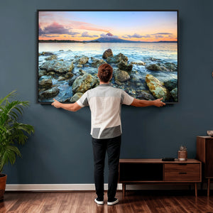 Mayon Volcano Seascape Wall Art Canvas Print, Tropical Ocean