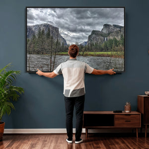 Yosemite Valley River Wall Art Canvas Print, Granite Cliffs