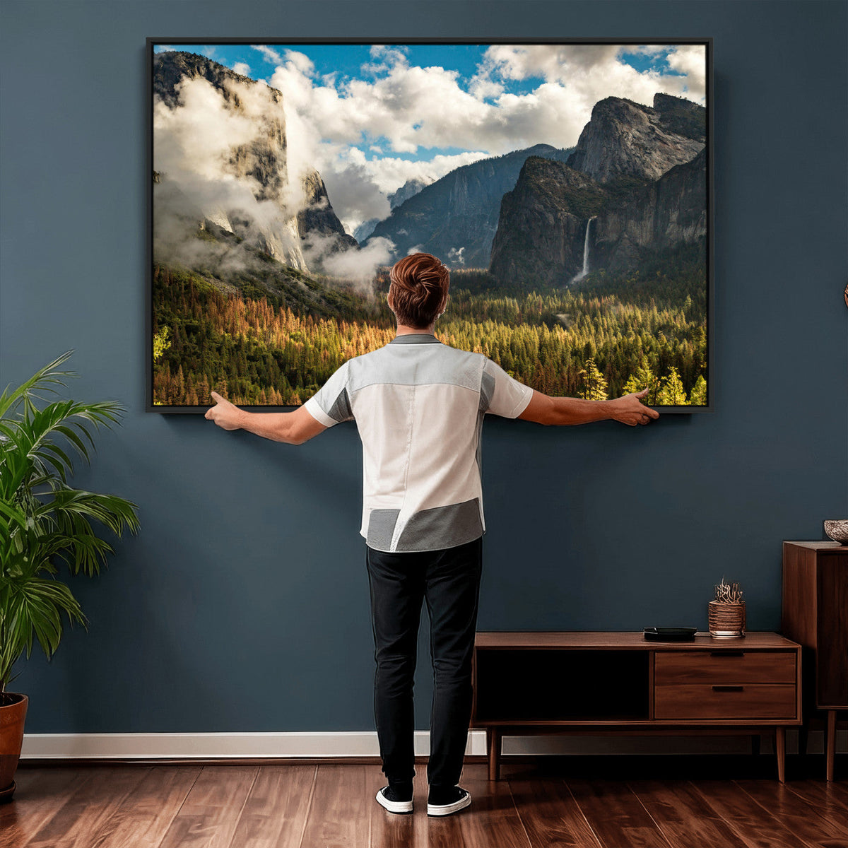 Yosemite Valley River Wall Art Canvas Print