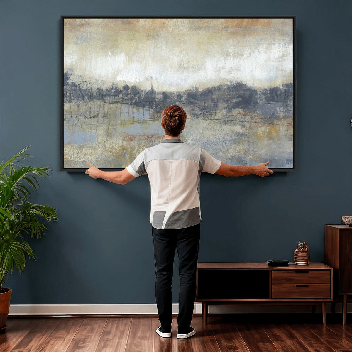 Abstract Neutral Landscape Painting Wall Art