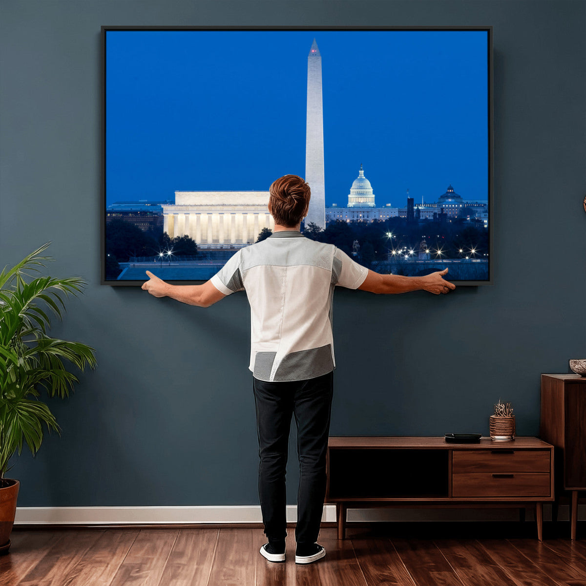 Washington DC Skyline Wall Art Canvas Print – Lincoln