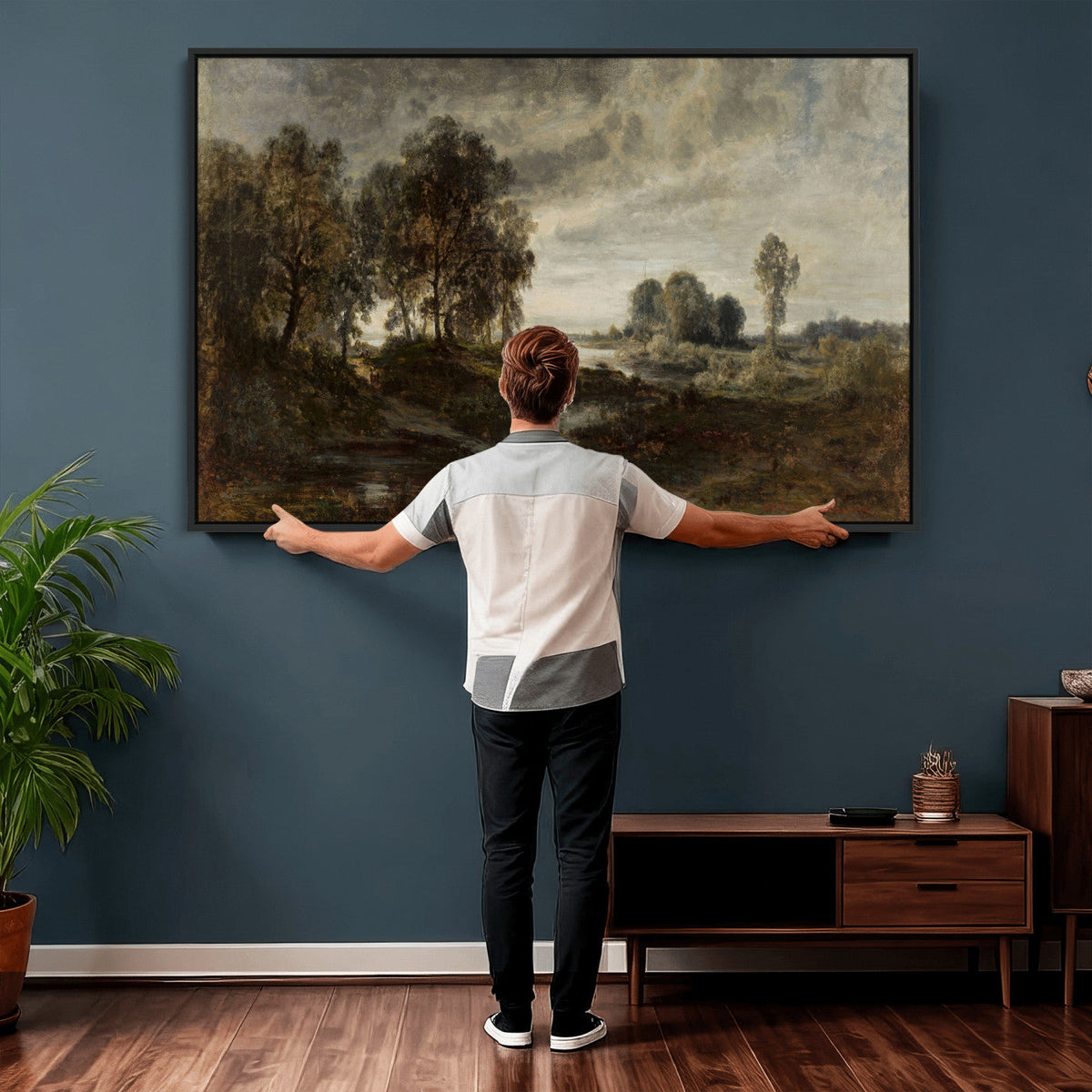 Adolf Dressler Landscape of the Oder River Wall Art Canvas
