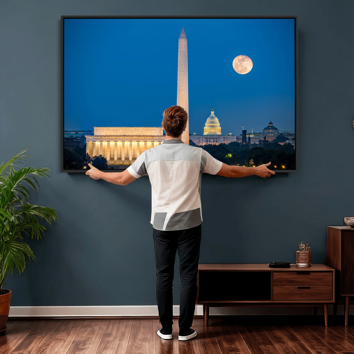 Washington DC Skyline Wall Art Canvas Print – Lincoln