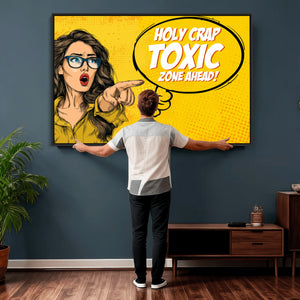 Pop Art Print Bathroom Sign Wall Art Canvas Print — Funny