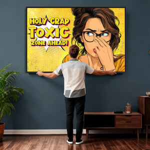 Pop Art Print Bathroom Sign Wall Art Canvas Print — Funny