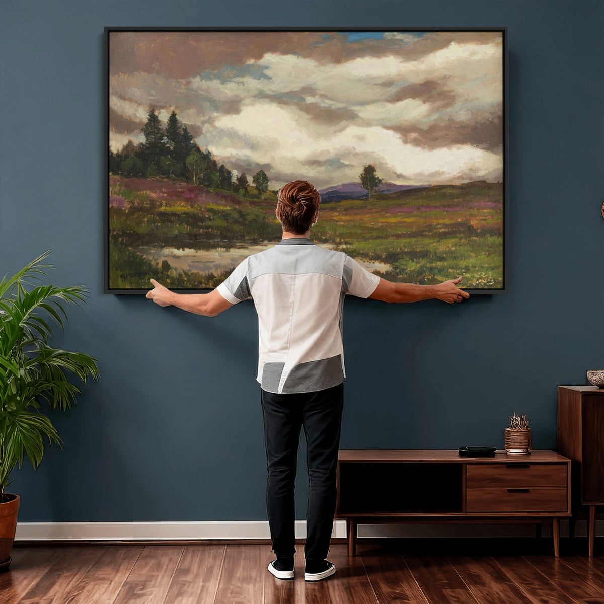 Gustav Macoun Heathland Canvas Print, Czech Landscape Oil