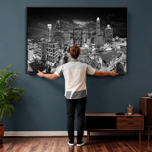 Charlotte Skyline Canvas Wall Art Print – North Carolina Cityscape Photography Print