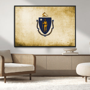 Massachusetts Flag Wall Art Canvas Print