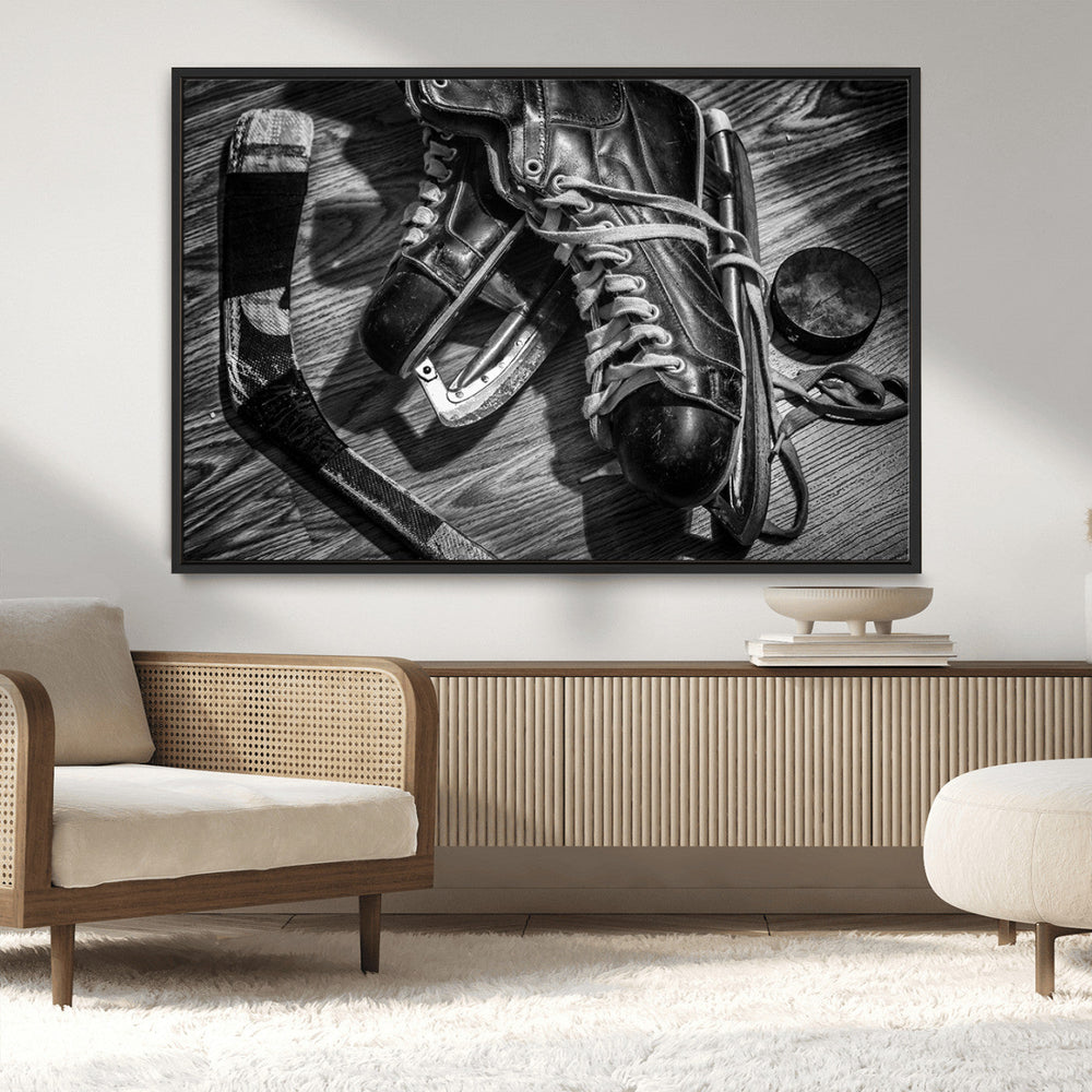 Old Pair of Mens Skates Wall Art Canvas, Men Skates Wall Art