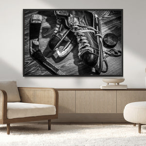 Old Pair of Mens Skates Wall Art Canvas, Men Skates Wall Art