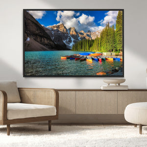 Moraine Lake 3-Panel Wall Art, Majestic Mountain and Lake