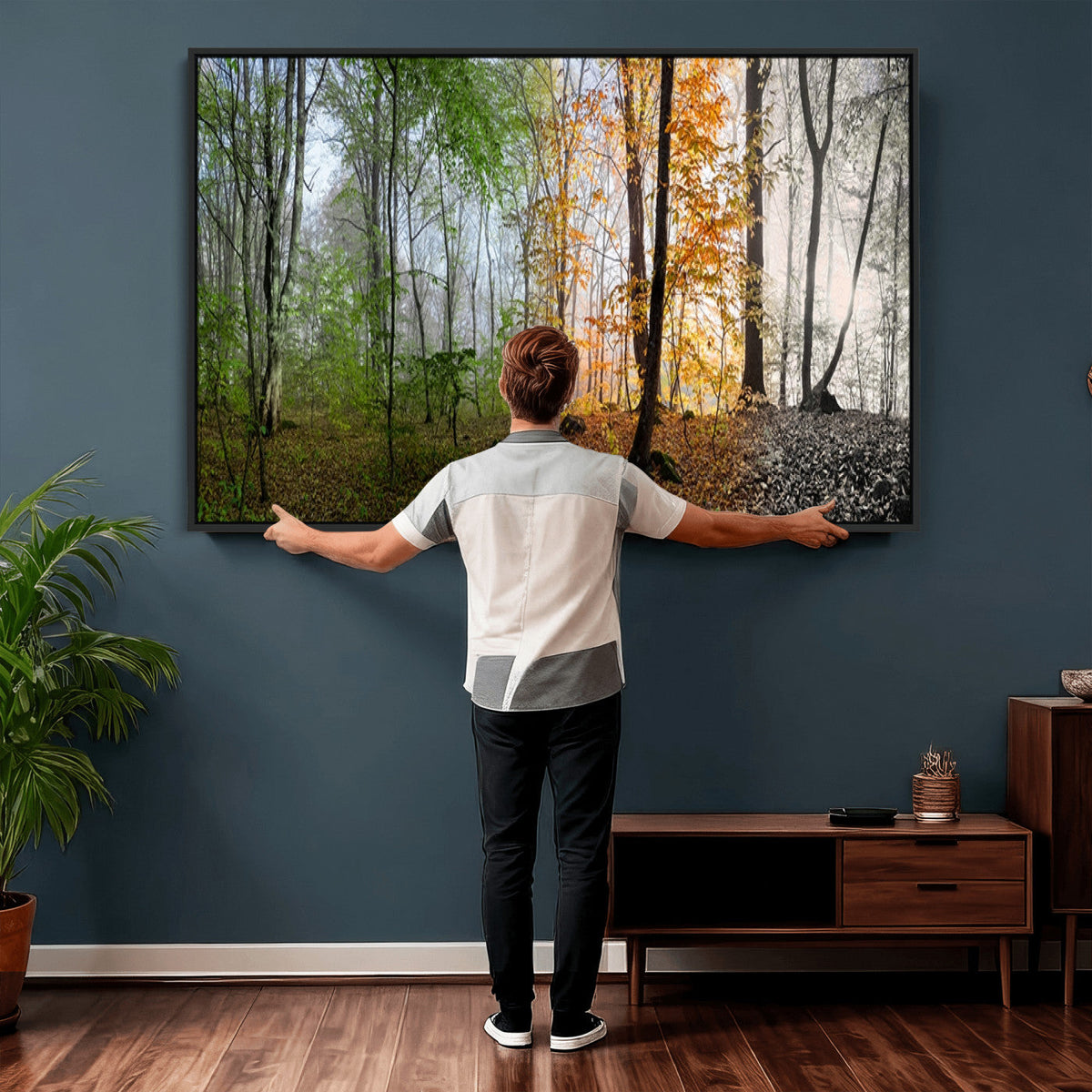 Four Seasons Wall Art Forest Canvas Print – Triptych