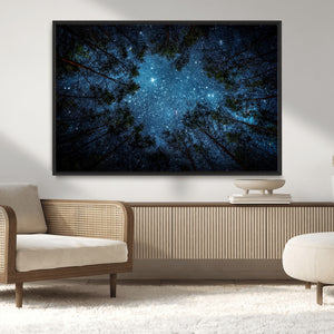 Forest and Stars Wall Art Canvas Print