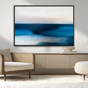 Dark Blue Abstract Wall Art Canvas Print