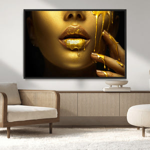 Gold and Women Wall Art Canvas Print