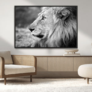 Lion Wall Art Canvas Print – Framed Majestic Wildlife