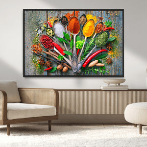 Spoonful of Spices Cooking Wall Art Canvas Print - Vibrant