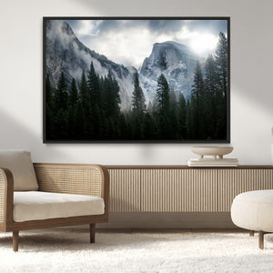 Yosemite National Park El Capitan Foggy Mountain Wall Art |