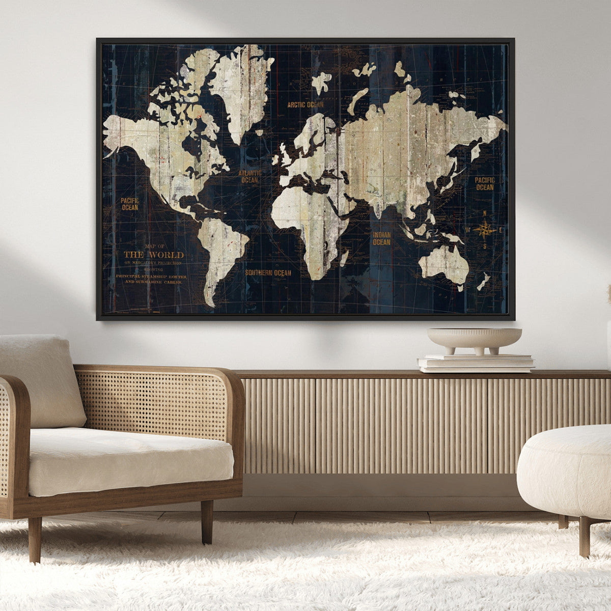 World Map Canvas Print – Detailed Map of the World Wall Art