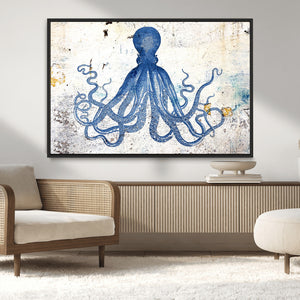 Octopus Canvas Wall Art | Coastal Marine Life Artwork for