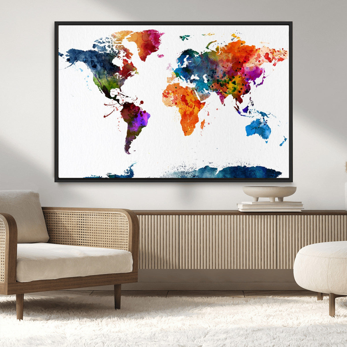 World Map Canvas Print – Detailed Map of the World Wall Art
