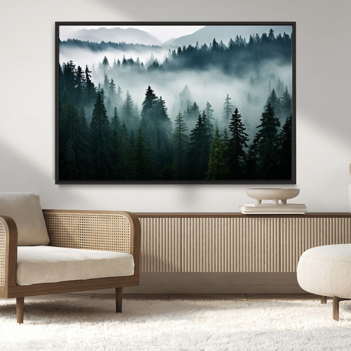 Captivating Misty Forest Wall Art Canvas, Premium Canvas