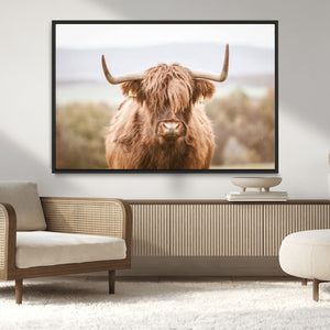 Scottish Serene Highland Cow Canvas Wall Art – Serene