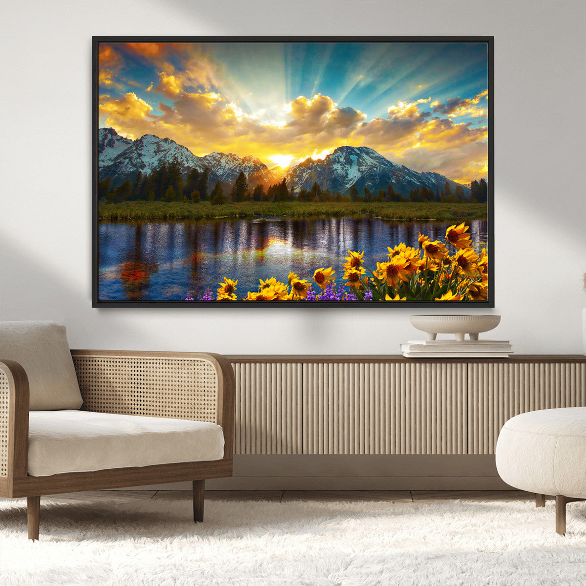 Grand Teton Park Sunrise Wall Art – Vibrant Landscape Canvas