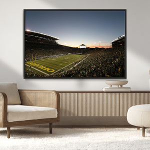 Oregon Ducks Football Team Print - Eugene Autzen Stadium