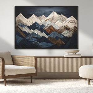 Mountain Wall Art – Modern Geometric Landscape Canvas Print,