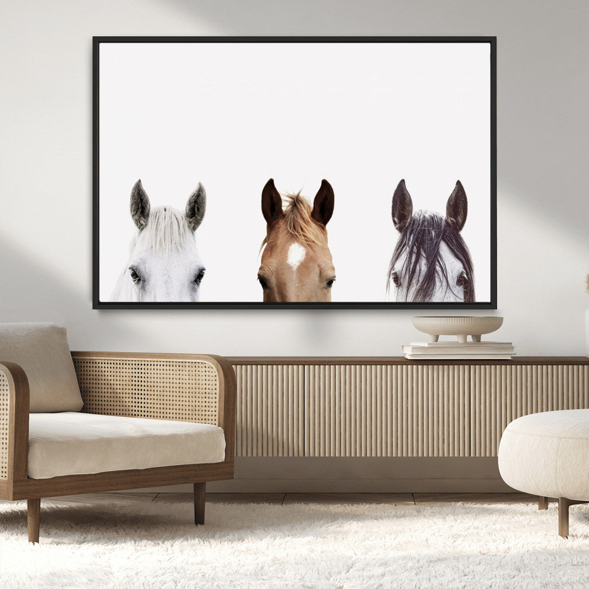 Horse Prints Set, Set of 3 Horse Wall Art, Horses Portraits,