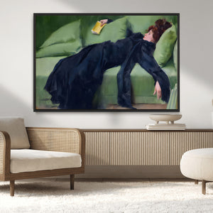 Decadent Girl by Ramon Casas Wall Art Canvas Print, Framed