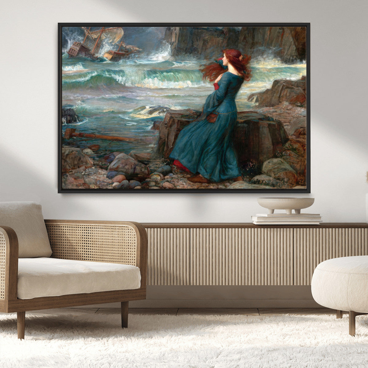 Miranda by the Shore Wall Art Canvas Print – Tempest Scene