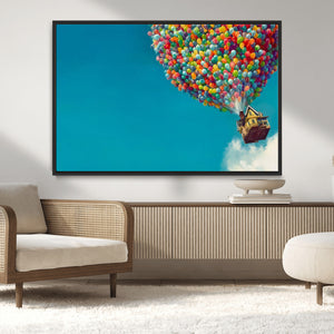 Carl Fredricksen, Up Movie Wall Art, Colorful Balloon House