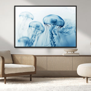 Blue Jellyfish Wall Art Canvas Print