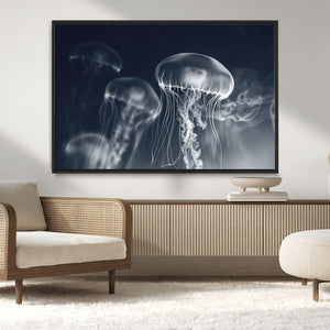 Jellyfish Wall Art Canvas Print, Modern Abstract Jellyfish