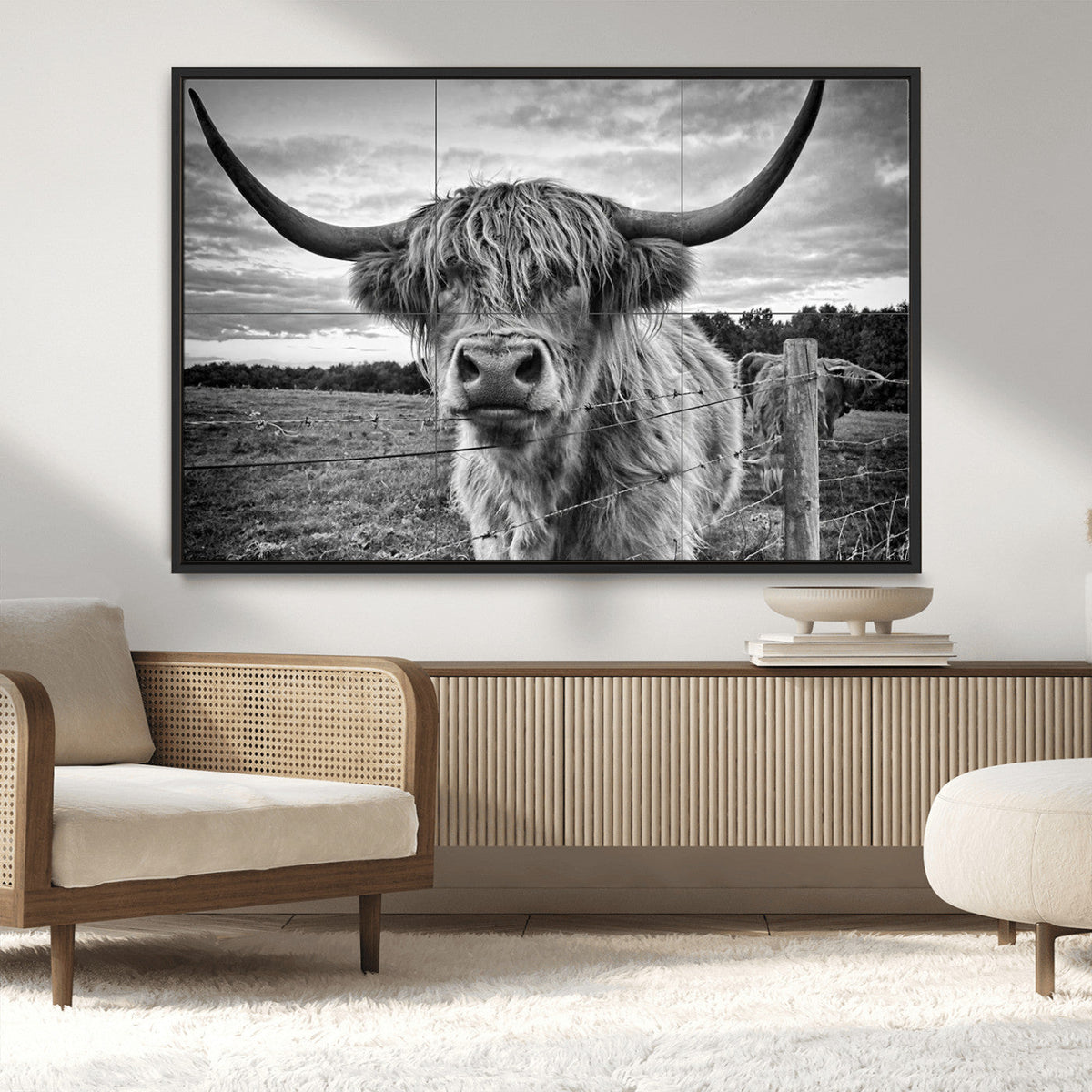 Scottish Highland Cow Wall Art Canvas Print | Ready to Hang