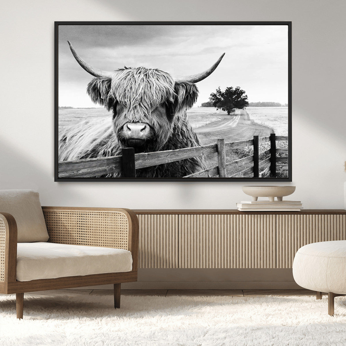 Scottish Highland Cow Wall Art | Rustic Farmhouse Décor |