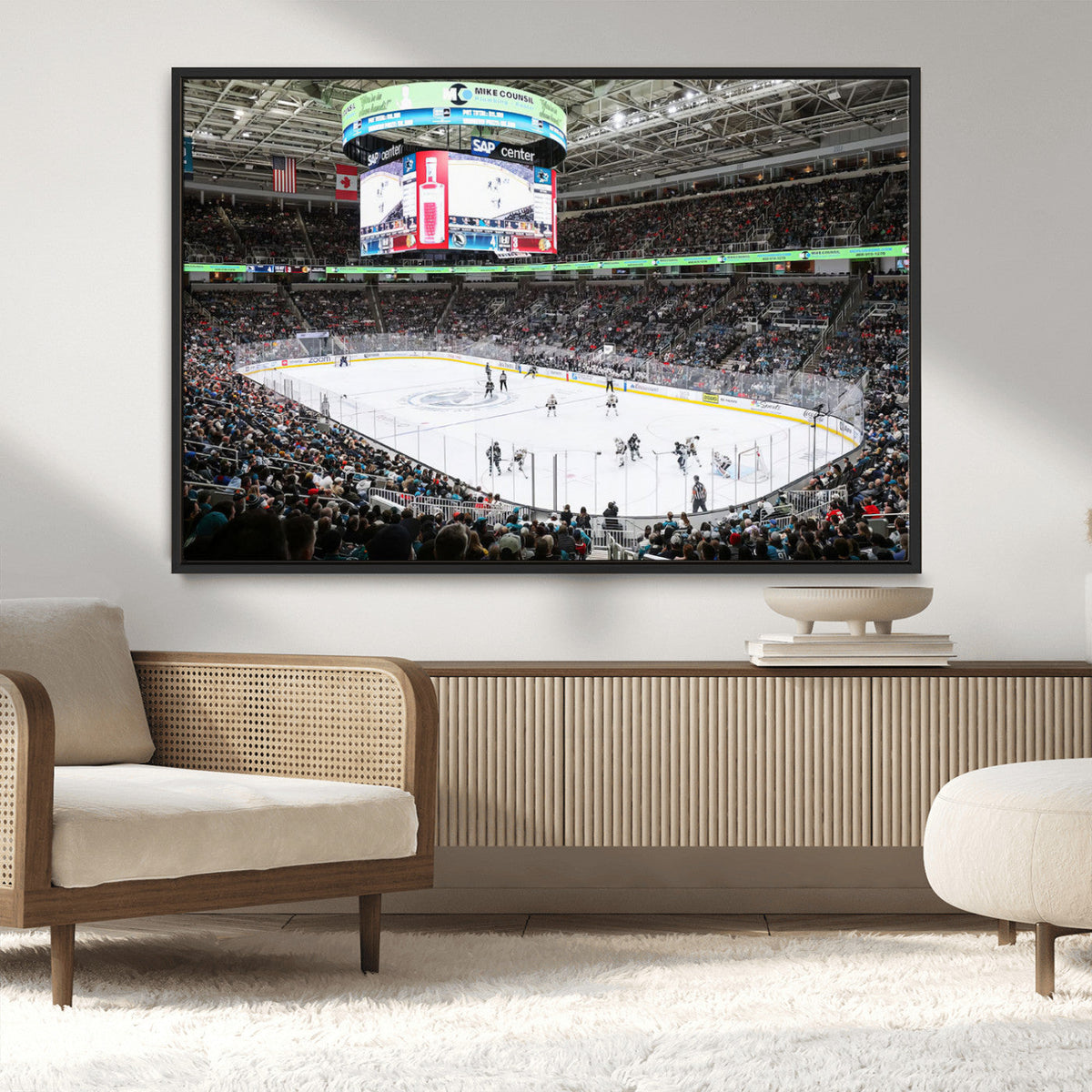 Sharks Arena Blackhawks Sharks Ice Hockey Stadium Wall Art