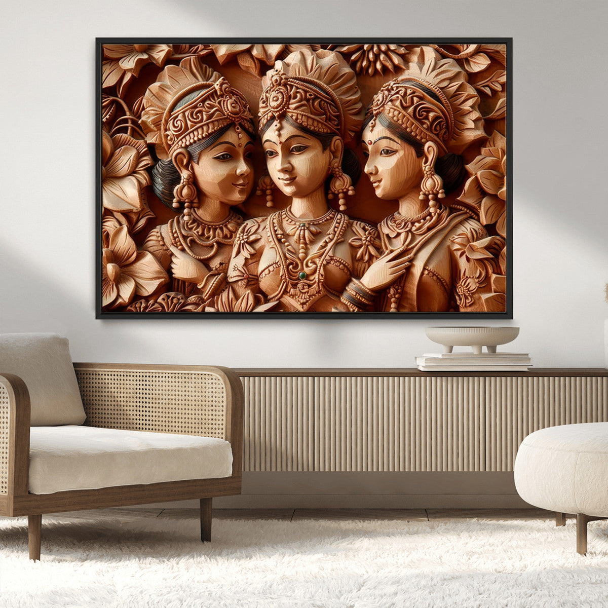 Indian Woman Statue Wall Art Canvas Print