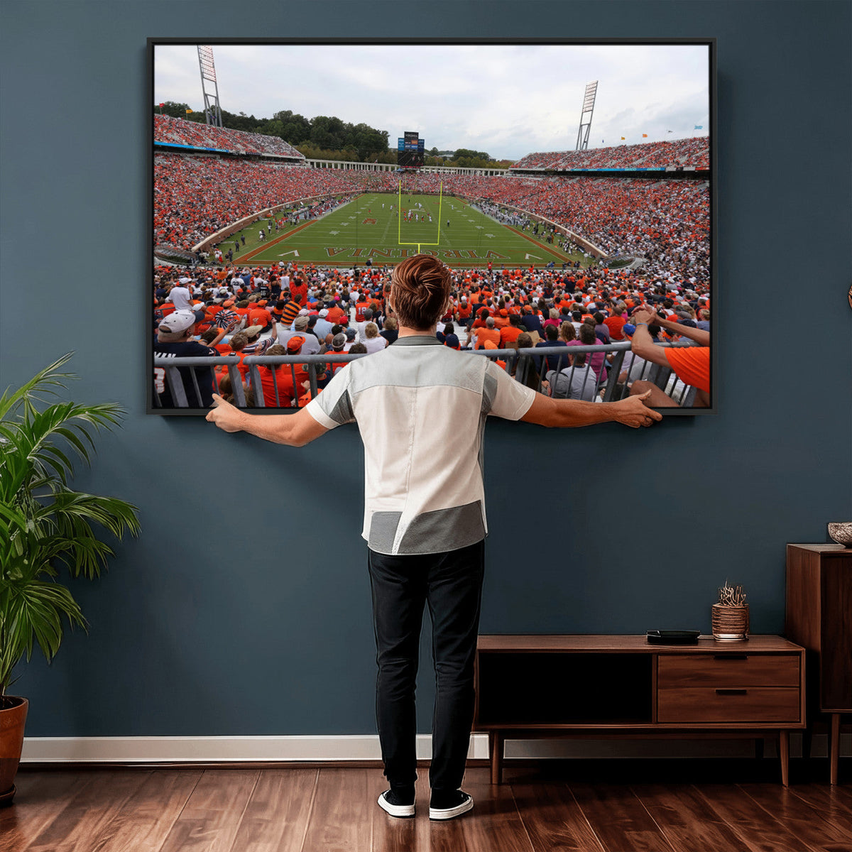 Virginia Cavaliers Football Team Print - Charlottesville Scott Stadium Print Wall Art Canvas