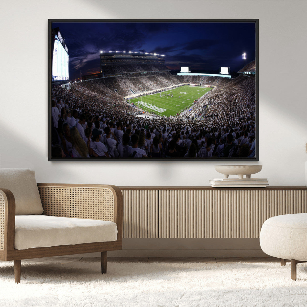 Michigan State Spartans Canvas, Framed Football Team Print -