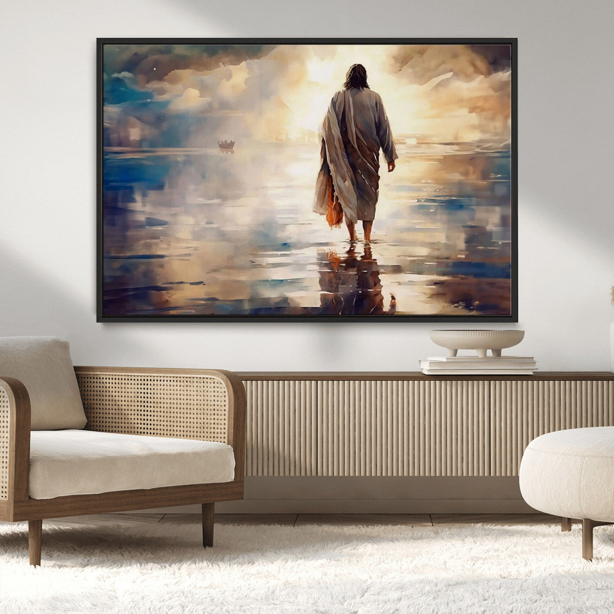 Jesus Walking on Water Wall Art | Ready to Hang Spiritual