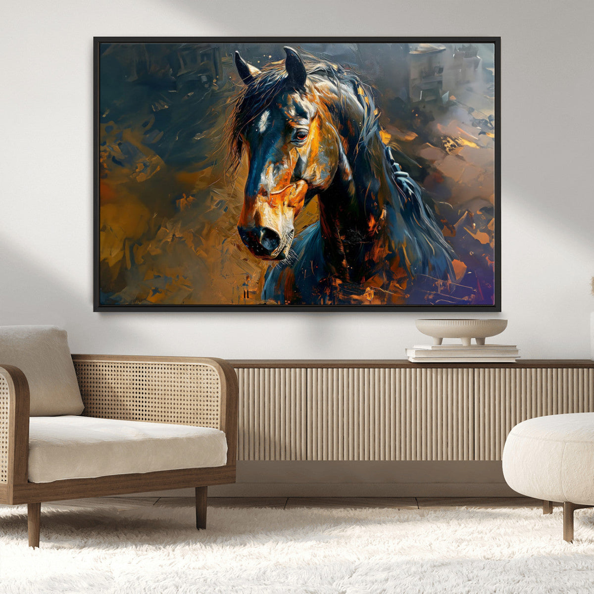 Abstract Horse Wall Art Canvas Print | Farmhouse Wall Decor