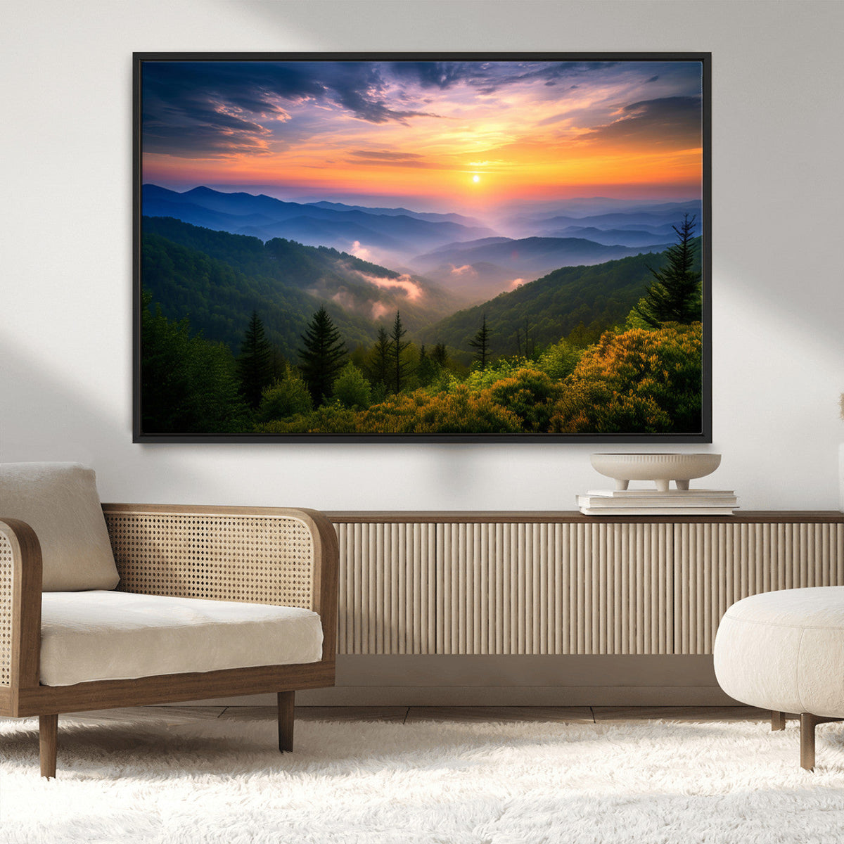 Majestic Mountain Sunrise Print | Landscape Wall Art |
