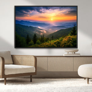 Majestic Mountain Sunrise Print | Landscape Wall Art |