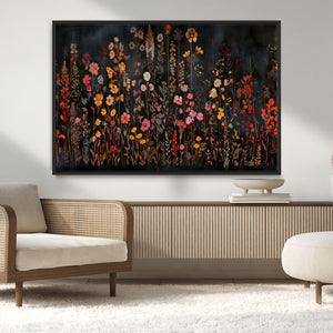 Large Floral Painting Print Illustration Flowers Canvas Wall